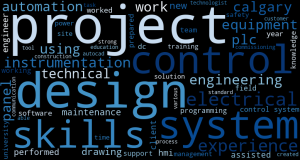 junior controls resume wordcloud